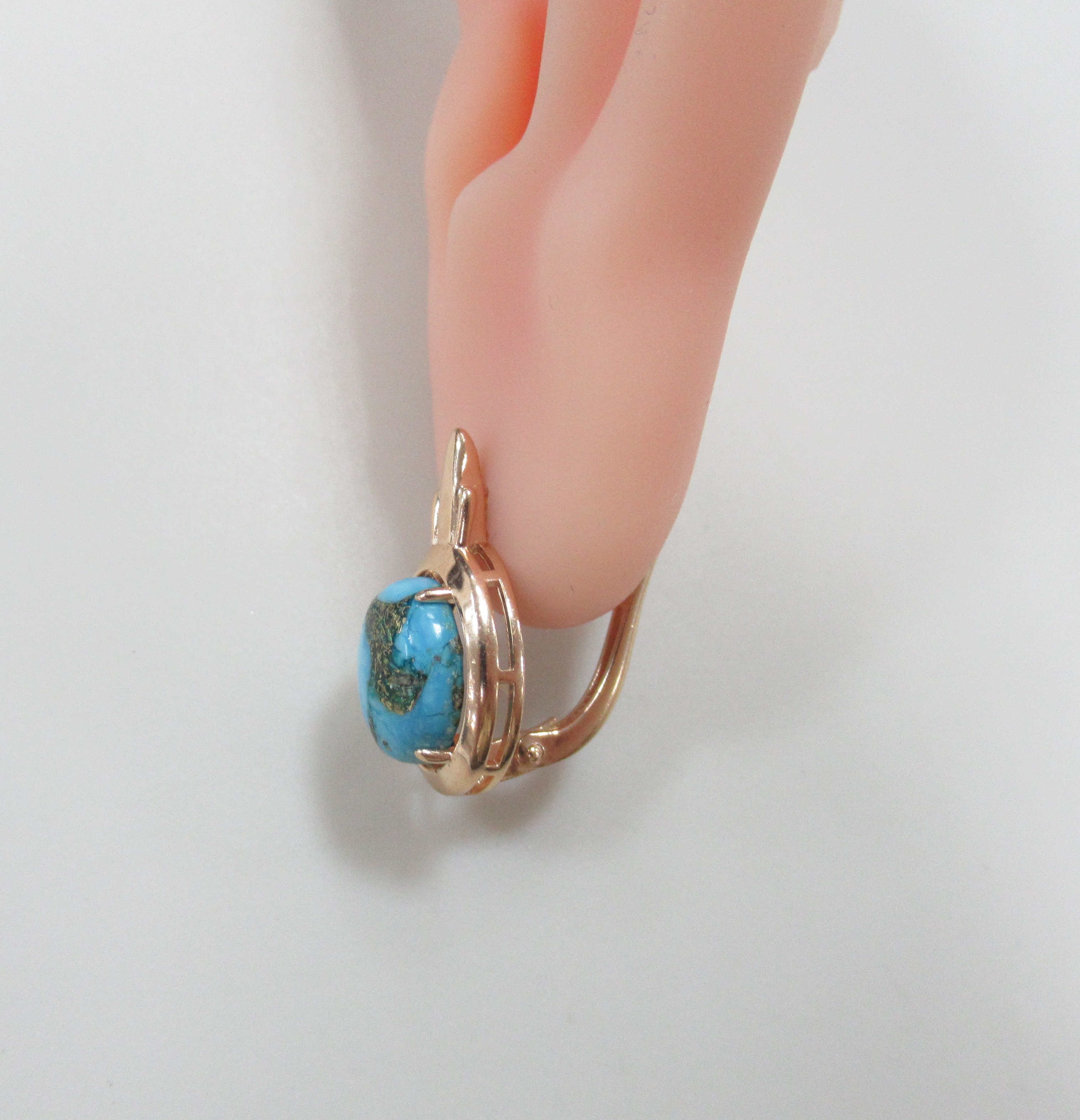 Серебряные серьги с бирюзой
